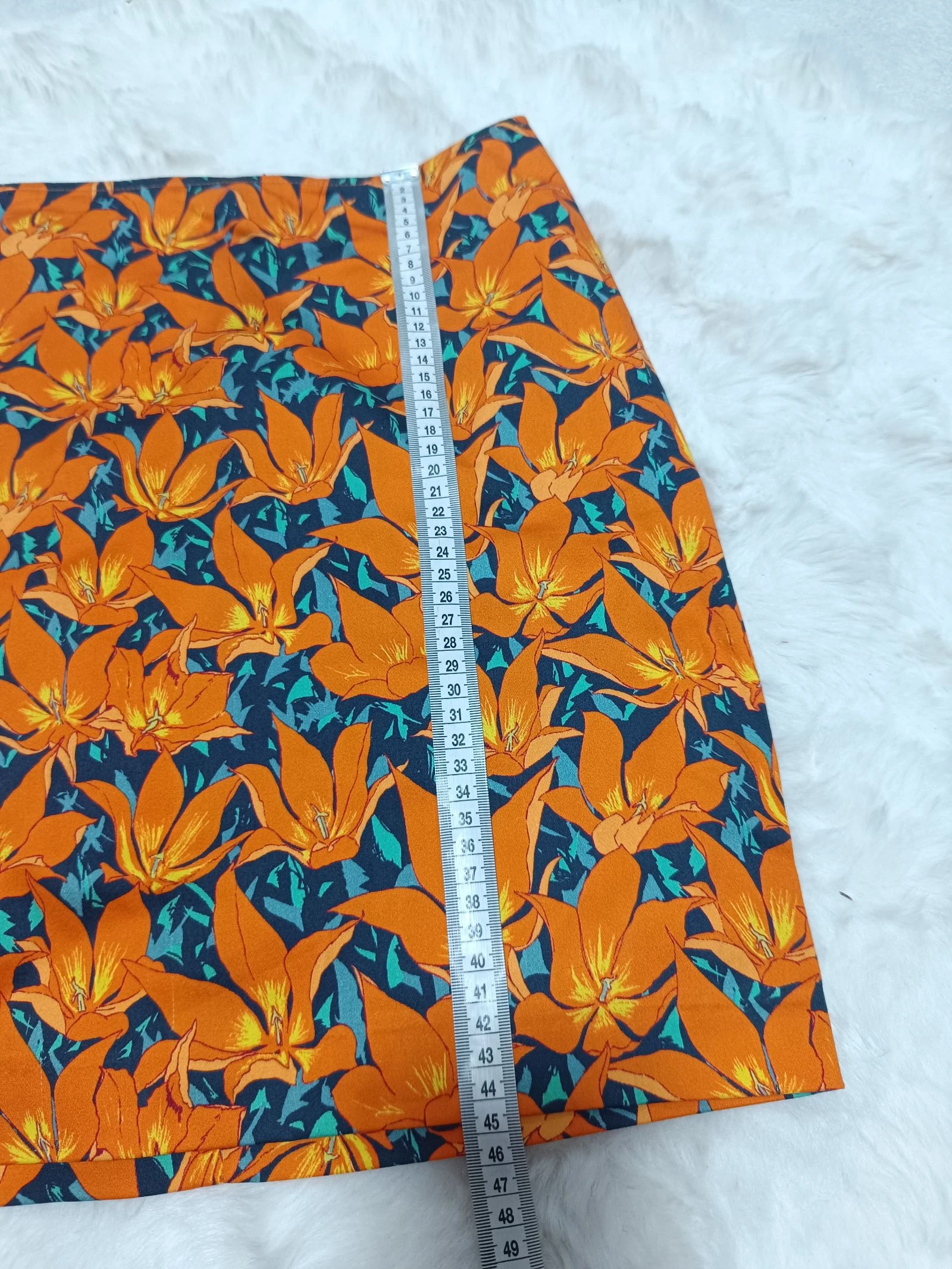 saia curta floral laranja Dolores Promesas algodão. jupe courte fleurie orange – photo 11